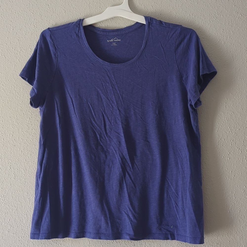 Worn purple Eddie Bauer t shirt XXL